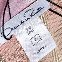 Pre Owned Oscar de la Renta Pink Silk Sleeveless Flared Mini Dress M