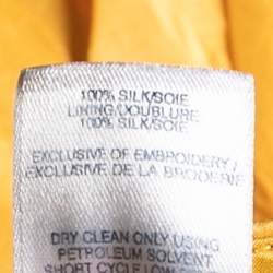 Pre Owned Oscar de la Renta Yellow Dip-Dyed Silk Taffeta Ruched Strapless Gown L
