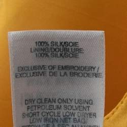 Pre Owned Oscar de la Renta Yellow Dip-Dyed Silk Taffeta Ruched Strapless Gown L