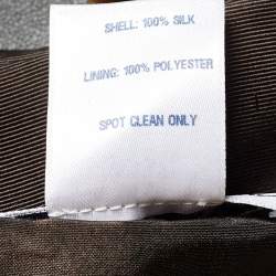 Pre Owned Oscar de la Renta Brown Silk Embellished Sleeveless Dress L