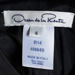 Oscar de la Renta Black Silk Tiered Sleeveless Dress M