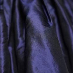 Pre Owned Oscar de la Renta Vintage Navy Blue Silk Gathered Maxi Skirt M