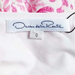 Pre Owned Oscar de la Renta Pink Floral Batik Print Cotton Dress XS