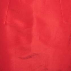 Oscar de la Renta Red Silk Faille Maxi Skirt M