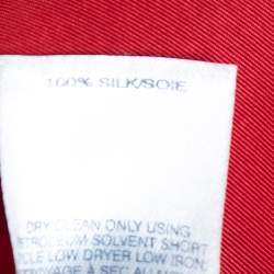 Oscar de la Renta Red Silk Faille Maxi Skirt M