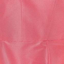 Pre Owned Oscar de la Renta Pink Silk Bow Back Detail Mini Dress M