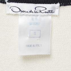 Pre Owned Oscar de la Renta Cream Cashmere & Silk Sleeveless Knit Top S