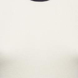 Pre Owned Oscar de la Renta Cream Cashmere & Silk Sleeveless Knit Top S