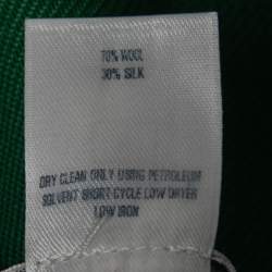 Pre Owned Oscar de la Renta Green Wool High Waist Trousers M