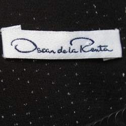 Pre Owned Oscar de la Renta Black/Gold Sequined Feather Embellished Top M