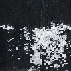 Pre Owned Oscar de la Renta Black/Gold Sequined Feather Embellished Top M