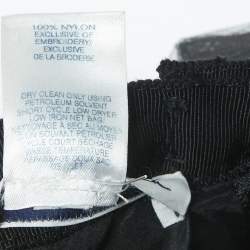 Pre Owned Oscar de la Renta Black Logo Embroidered Tulle Flared Maxi Skirt S