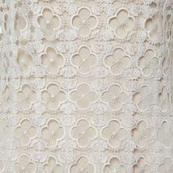 مملوكة مسبقًا Oscar de la Renta White Lace Midi Dress M