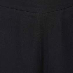 Pre Owned Oscar de la Renta Black Silk Chiffon Wide Leg Trousers S