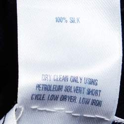 Pre Owned Oscar de la Renta Black Silk Chiffon Wide Leg Trousers S