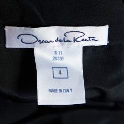 Pre Owned Oscar de la Renta Black Silk Chiffon Wide Leg Trousers S