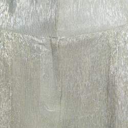 Pre Owned Oscar de la Renta Gold Lamé Wide Leg Pants M