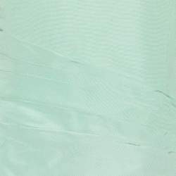 Pre Owned Oscar de la Renta Green Silk Pleat Detail Draped Gown L