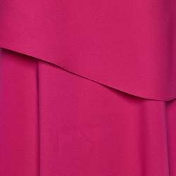 مملوكة مسبقًا Oscar de la Renta Pink Silk Crepe Draped Gown S