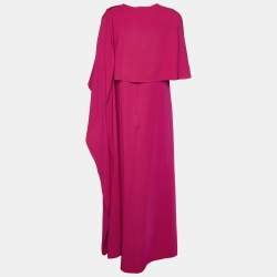 مملوكة مسبقًا Oscar de la Renta Pink Silk Crepe Draped Gown S