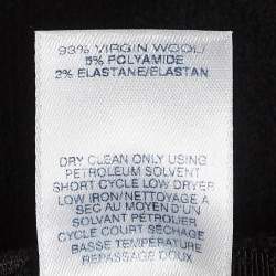 Pre Owned Oscar de la Renta Black Lace Trim Wool Pencil Skirt MTO/XL