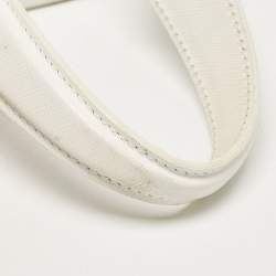 Pre Owned Oscar De La Renta White Leather Alibi Top Handle Box Bag