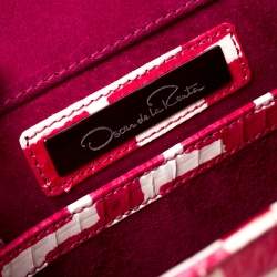 Pre Owned Oscar de la Renta Red Leather Flat Envelope Clutch