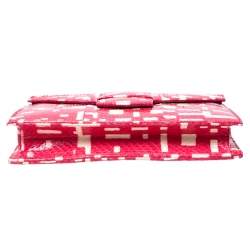 Pre Owned Oscar de la Renta Red Leather Flat Envelope Clutch