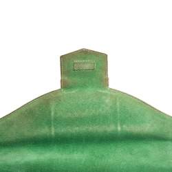 Pre Owned Oscar De La Renta Lime Green Python Clutch