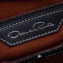 Pre Owned Oscar de la Renta Red/Peach Leather Top Handle Bag