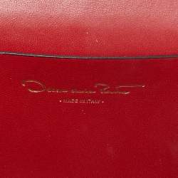 Pre Owned Oscar de La Renta Multicolor Floral Print Leather Tro Flap Shoulder Bag