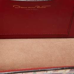 Pre Owned Oscar de La Renta Multicolor Floral Print Leather Tro Flap Shoulder Bag
