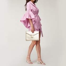 Pre Owned Oscar de la Renta Gold Python Grafton Clutch