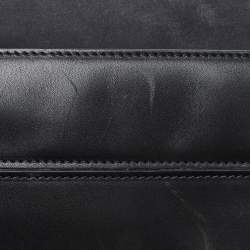 Pre Owned Oscar de la Renta Green/Black Leather Flap Shoulder Bag