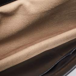 Pre Owned Oscar de la Renta Green/Black Leather Flap Shoulder Bag