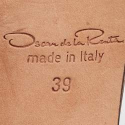 Pre Owned Oscar de la Renta Pink Satin Ankle Strap Sandals Size 39