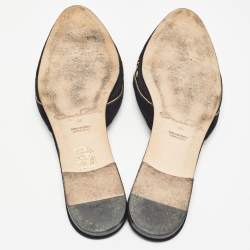 Pre Owned Oscar de la Renta Black Suede Studded Flat Mules Size 41