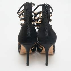 Oscar de la Renta Black Satin  Strappy  Pumps Size 38