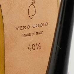 Pre Owned Oscar de la Renta Yellow Patent Leather Round Toe Platform Pumps Size 40.5