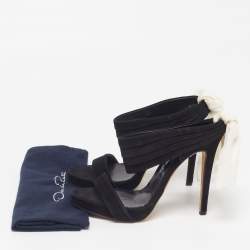 Pre Owned Oscar de la Renta Size 39.5 Black Suede Slide Sandals