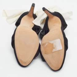 Pre Owned Oscar de la Renta Size 39.5 Black Suede Slide Sandals