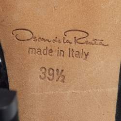 Pre Owned Oscar de la Renta Size 39.5 Black Suede Slide Sandals