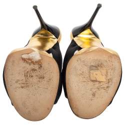 Pre Owned صندل سلايد أوسكار دي لا رينتا غلين ساتان أسود مقاس 37