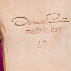 Pre Owned Oscar de la Renta Pink Satin Embellished D' Orsay Pumps Size 40