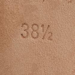 Pre Owned Oscar de la Renta Beige Leather and Mesh Slingback Platform Pumps Size 38.5