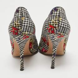 Pre Owned Oscar de la Renta Multicolor Floral Print Fabric Pumps Size 38.5