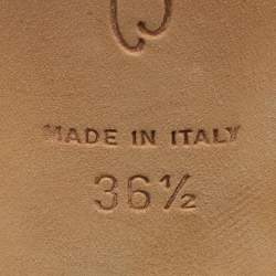 Pre Owned Oscar De La Renta Turquoise Patent Leather Bow Platform Slingback Sandals Size 36.5