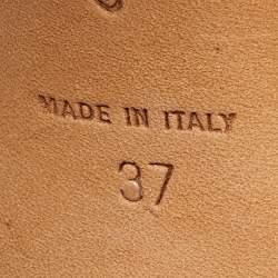 Pre Owned Oscar de la Renta Beige/Brown Python D'orsay Pumps Size 37