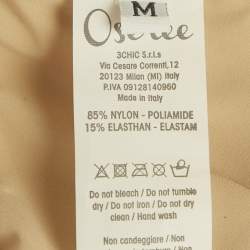 Pre Owned Oséree Beige Lurex Jersey Scoop Neck Swimsuit M