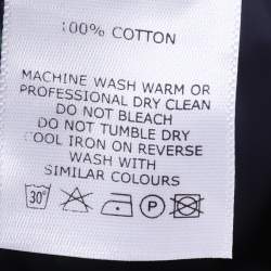 مملوكة مسبقًا Osman Navy/Green Stripe Cotton Culottes Pants M